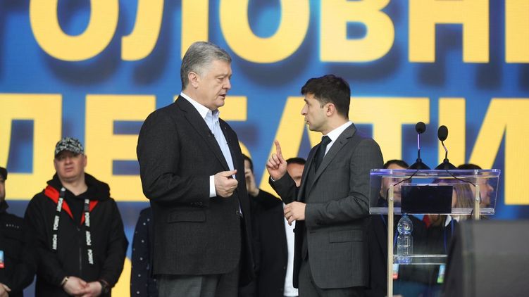 Дебаты Зеленского и Порошенко в апреле 2019 года. Фото "Известий"