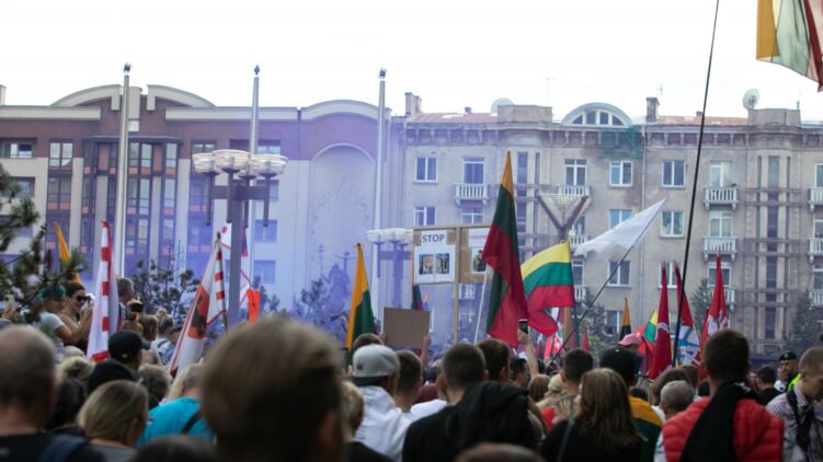 Митинг в Вильнюсе не был мирным, фото: delfi.lt