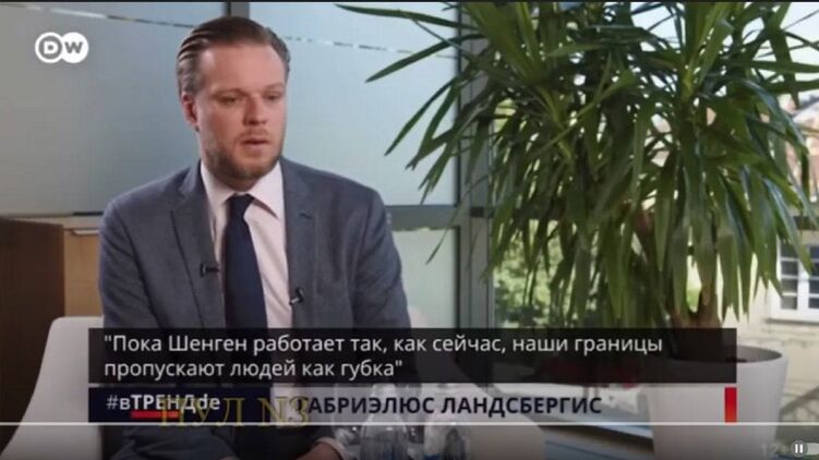 Габриэлюс Ландсбергис. Скриншот видео Deutsche Welle