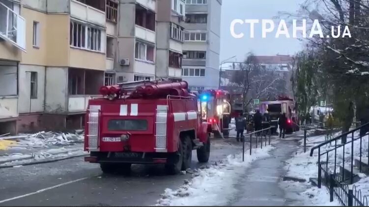 Последствия ударов в Вышгороде. Скриншот видео